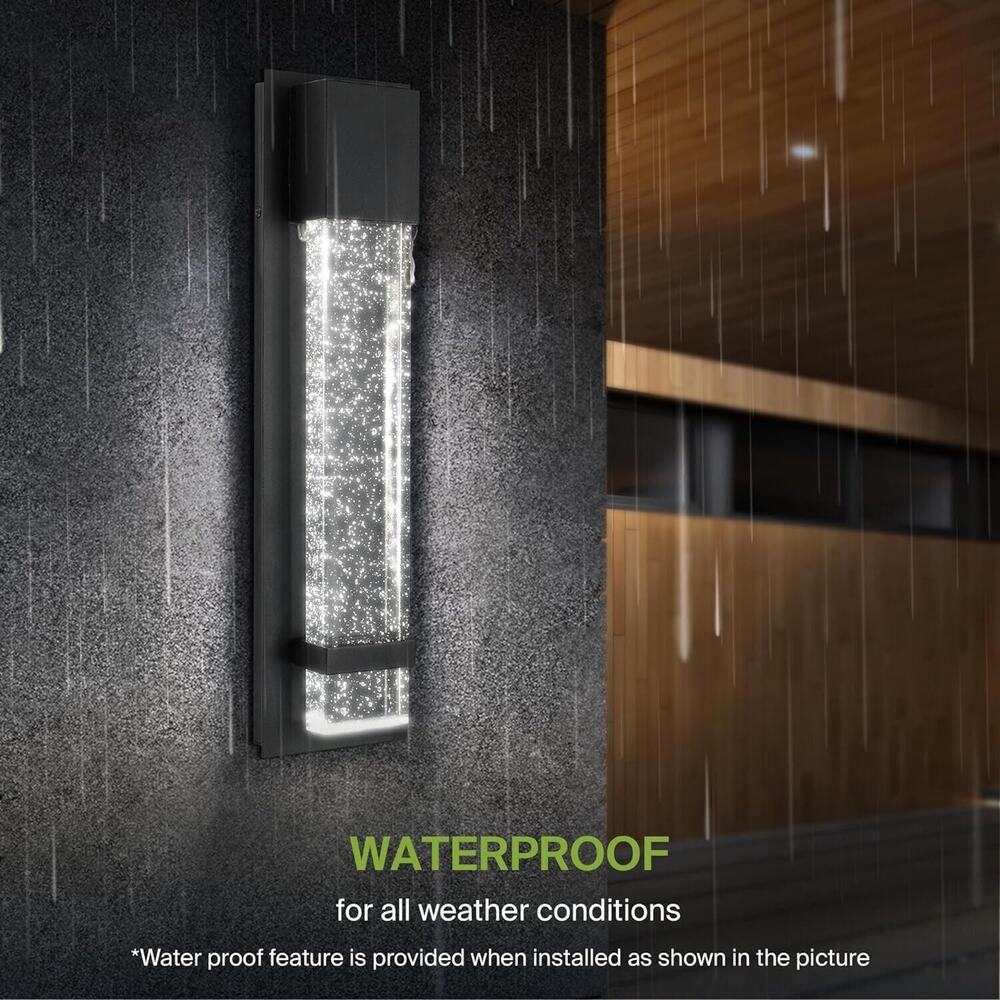 ASD LED 13 Inch Crystal Seeded Bubble Glass Wall Sconce | 12W 120V 500LM 3000...